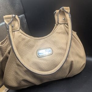 Vintage Rosetti Tan Faux Leather Shoulder Bag.